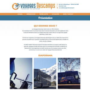Site internet de la société Voyages Descamps
